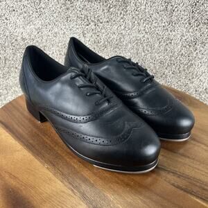 Capezio Roxy Tap Women Size 13.5 M Professional Dance Shoes Black Leather READ